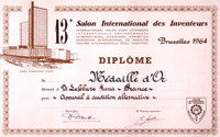 Dr Lefebure, Médaille d'Or du Salon International des Inventeurs de Bruxelles